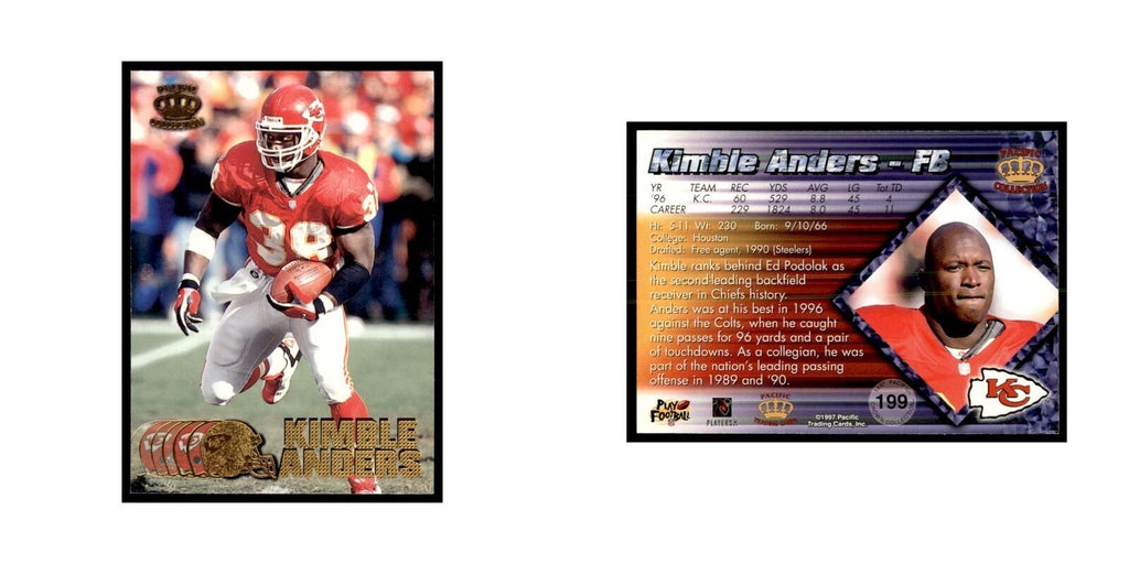 Kimble Anders 1997 Pacific #199 Football Cards Football Card NM