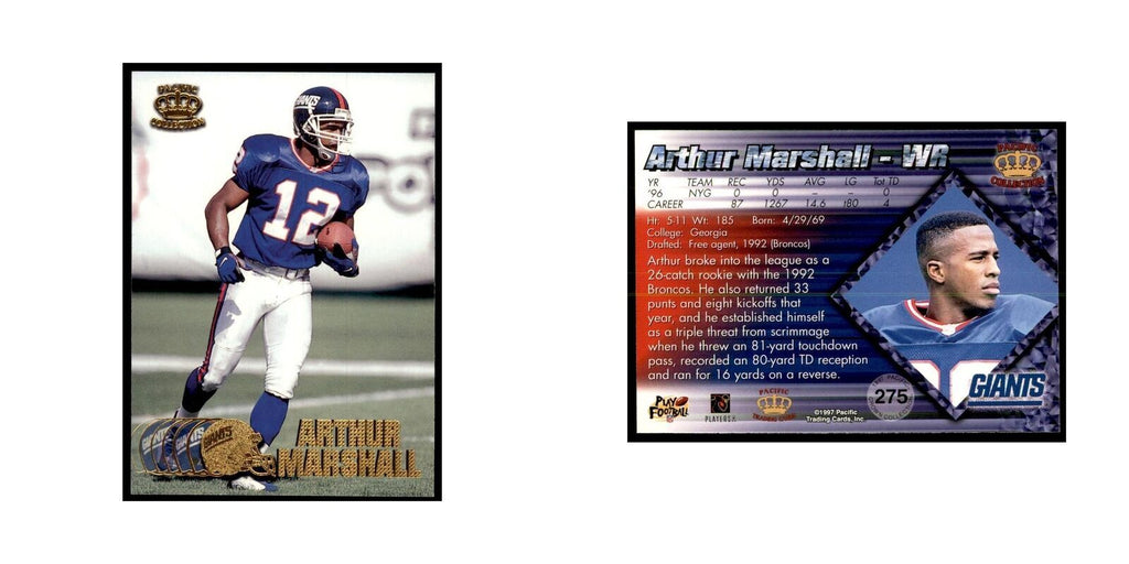 Arthur Marshall 1997 Pacific #275 Football Cards Football Card NM