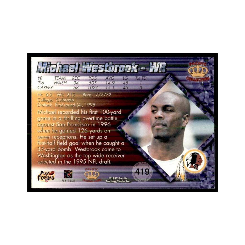 Michael Westbrook 1997 Pacific #419 Football Cards Football Card NM
