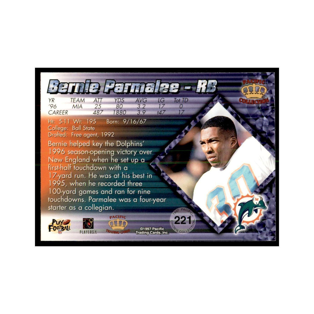 Bernie Parmalee 1997 Pacific #221 Football Cards Football Card NM