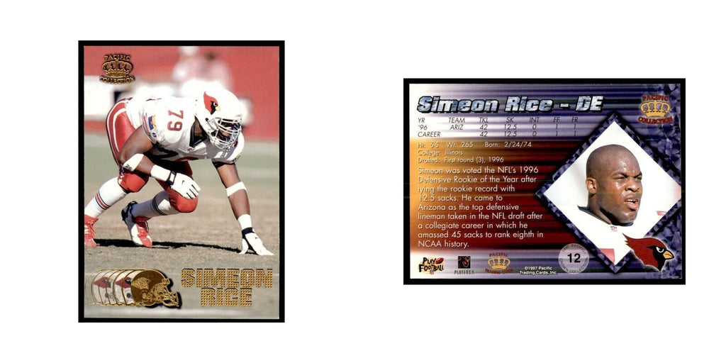 Simeon Rice 1997 Pacific #12 Football Cards Football Card NM