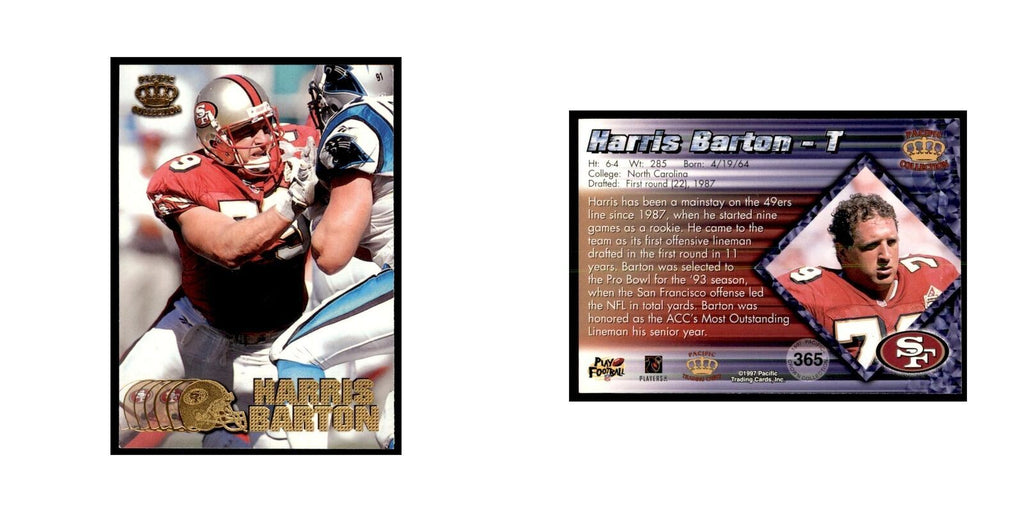 Harris Barton 1997 Pacific #365 Football Cards Football Card NM