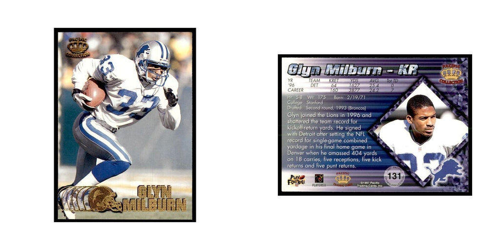 Glyn Milburn 1997 Pacific #131 Football Cards Football Card NM