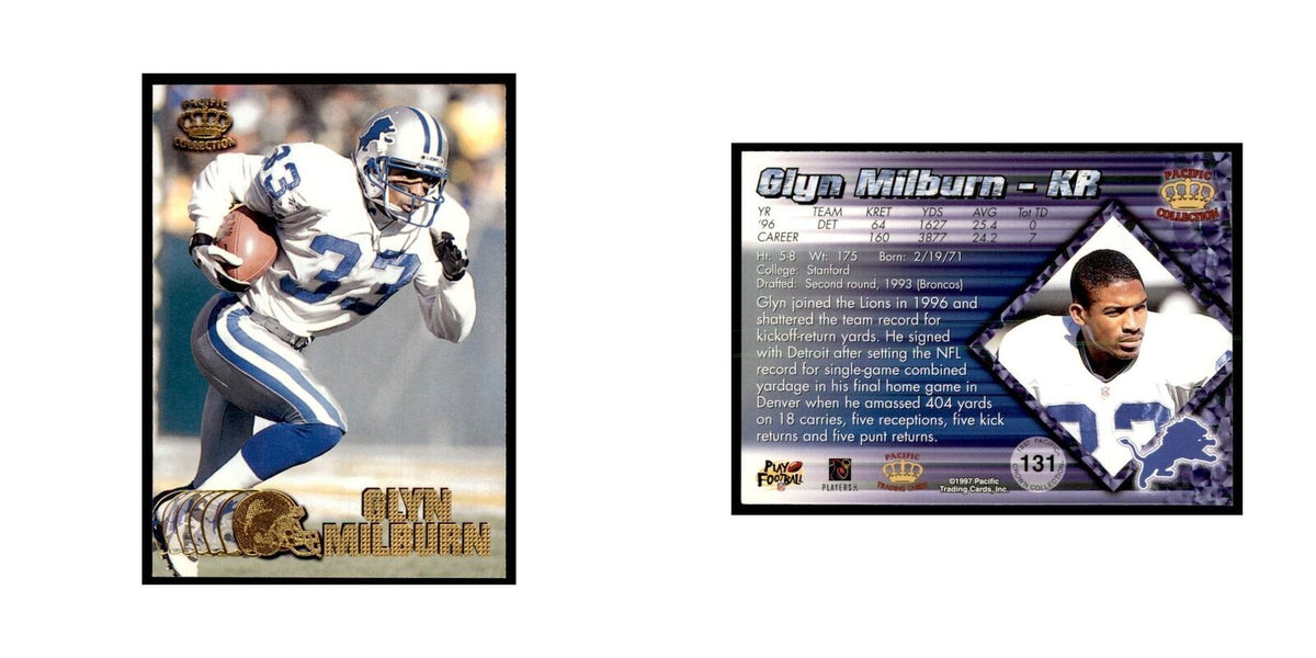 Glyn Milburn 1997 Pacific #131 Football Cards Football Card NM