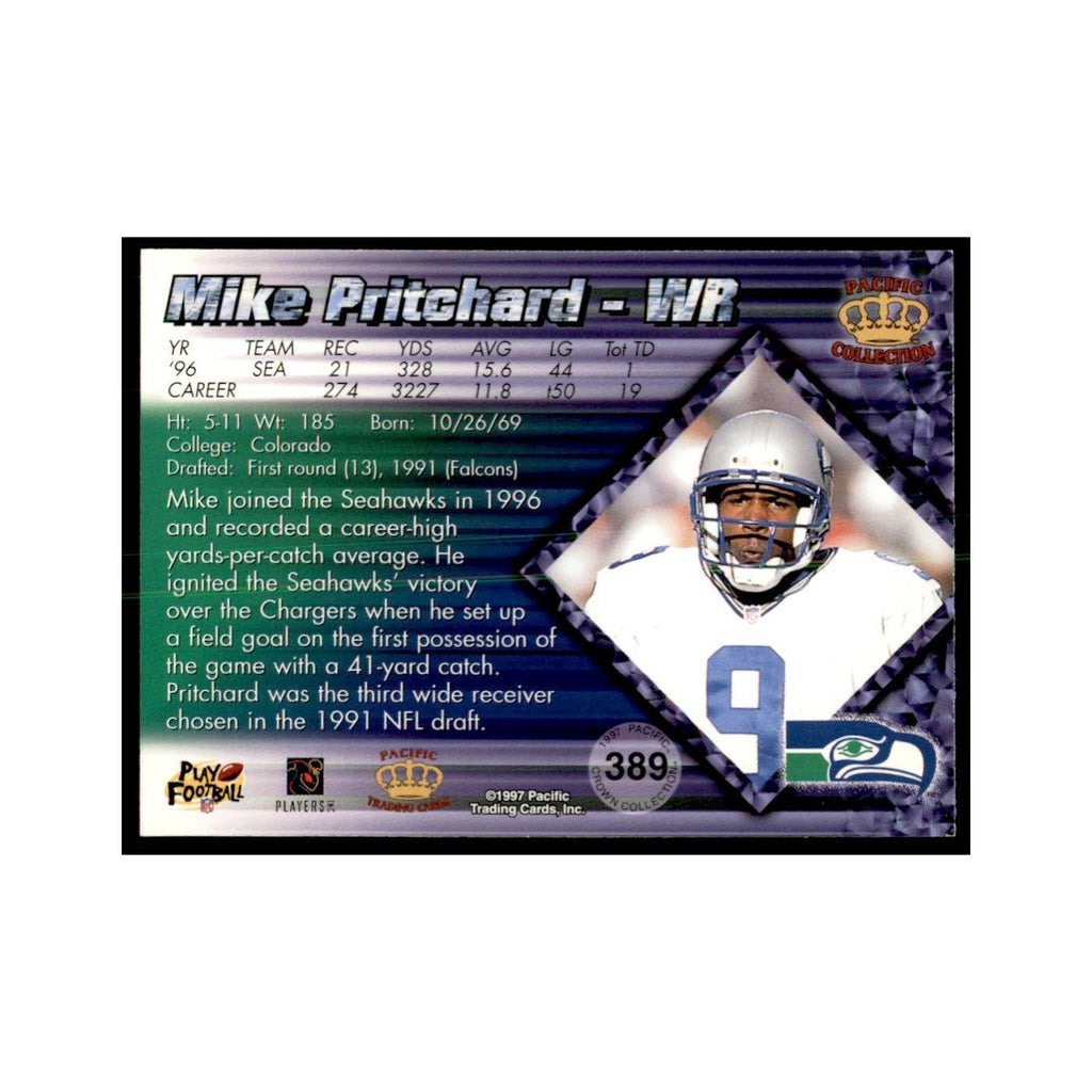 Mike Pritchard 1997 Pacific #389 Football Cards Football Card NM