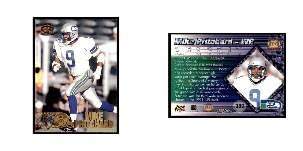 Mike Pritchard 1997 Pacific #389 Football Cards Football Card NM
