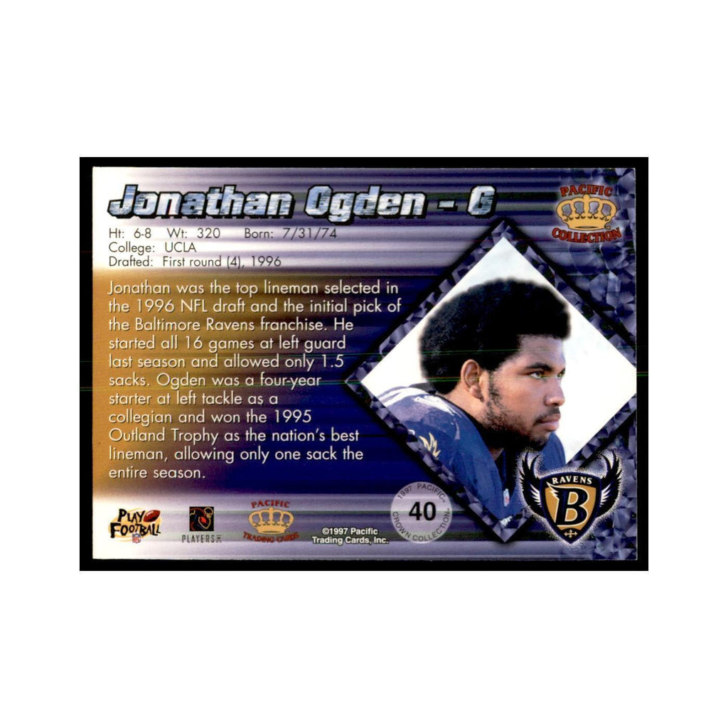 Jonathan Ogden 1997 Pacific #40 Football Cards Football Card NM