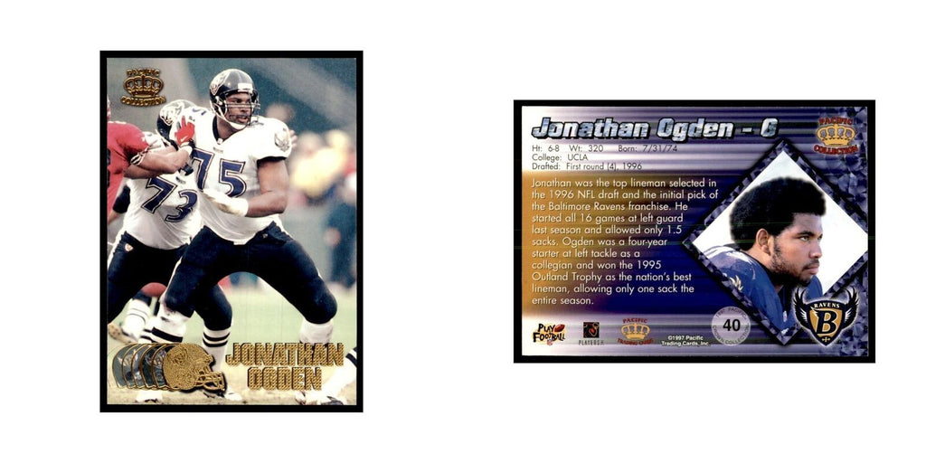Jonathan Ogden 1997 Pacific #40 Football Cards Football Card NM