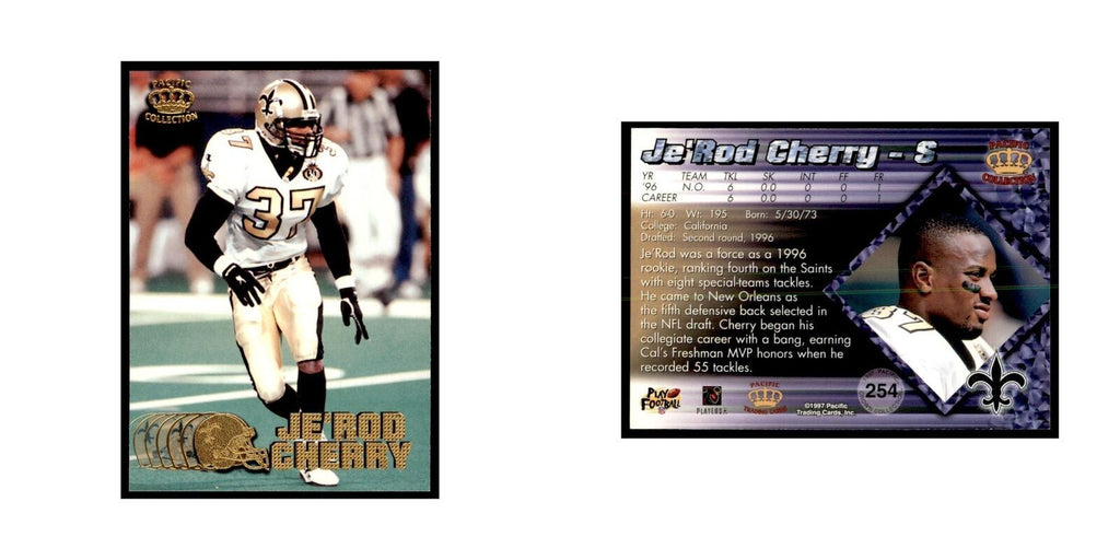 Je'rod Cherry 1997 Pacific #254 Football Cards Football Card NM