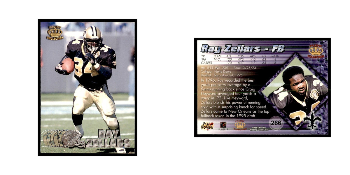 Ray Zellars 1997 Pacific #266 Football Cards Football Card NM