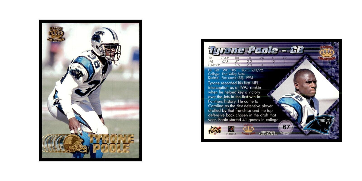 Tyrone Poole 1997 Pacific #67 Football Cards Football Card NM