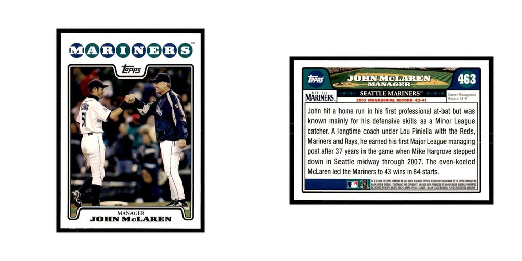 John McLaren 2008 Topps #463 Baseball Cards Baseball Card NM