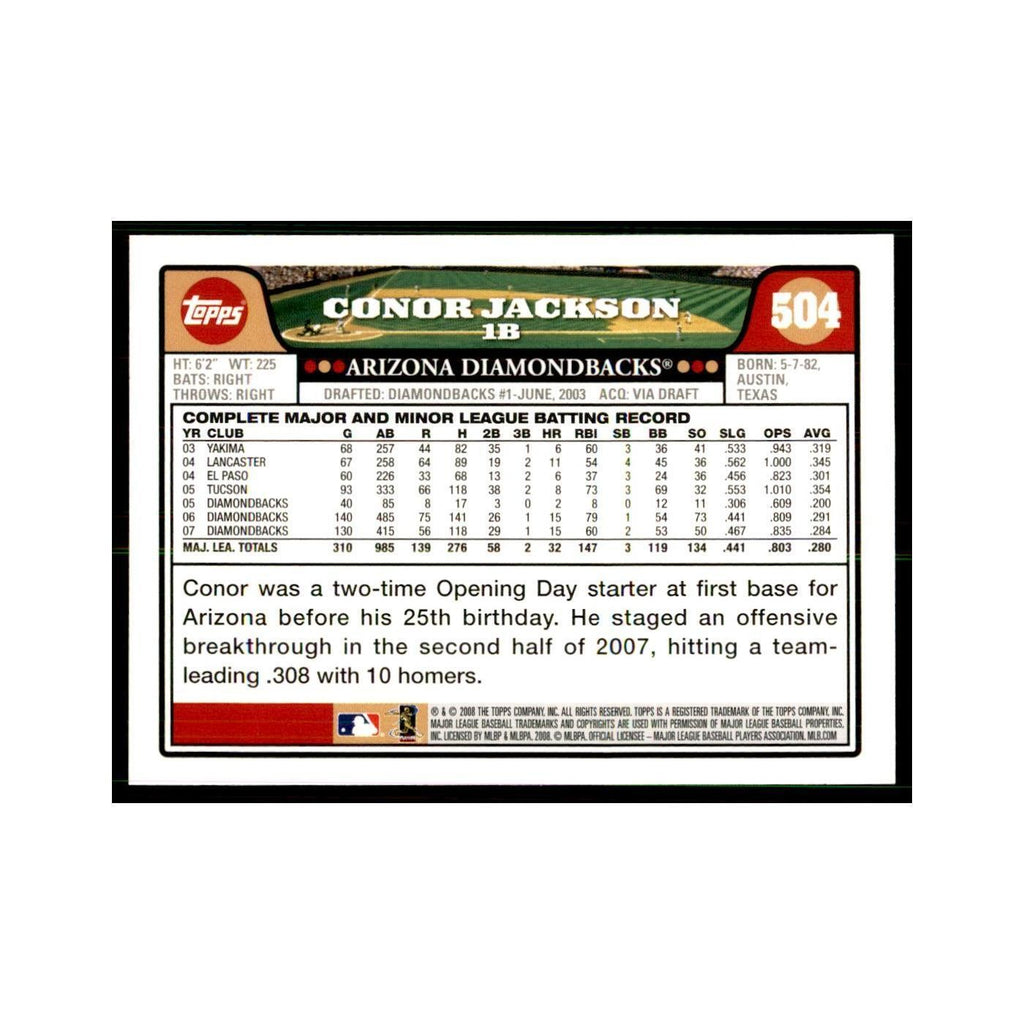 Conor Jackson 2008 Topps #504 Baseball Cards Baseball Card NM
