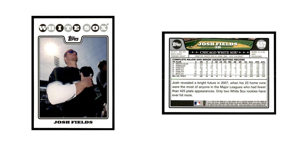 Josh Fields 2008 Topps #457 Baseball Cards Baseball Card NM