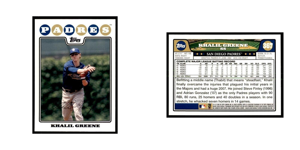 Khalil Greene 2008 Topps #367 Baseball Cards Baseball Card NM