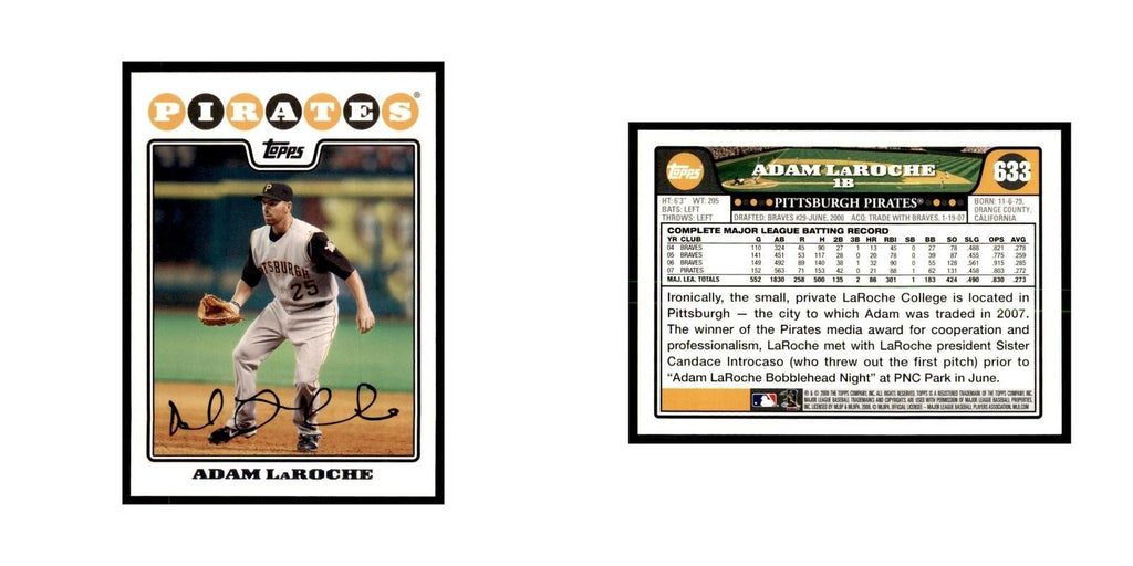 Adam LaRoche 2008 Topps #633 Baseball Cards Baseball Card NM