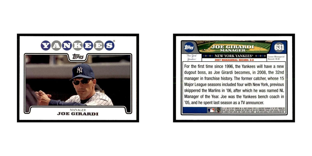 Joe Girardi 2008 Topps #631 Baseball Cards Baseball Card NM