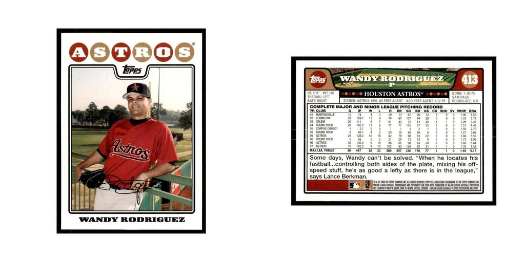 Wandy Rodriguez 2008 Topps #413 Baseball Cards Baseball Card NM