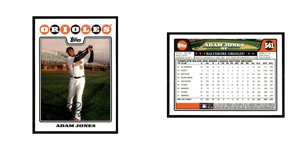 Adam Jones 2008 Topps #541 Baseball Cards Baseball Card NM