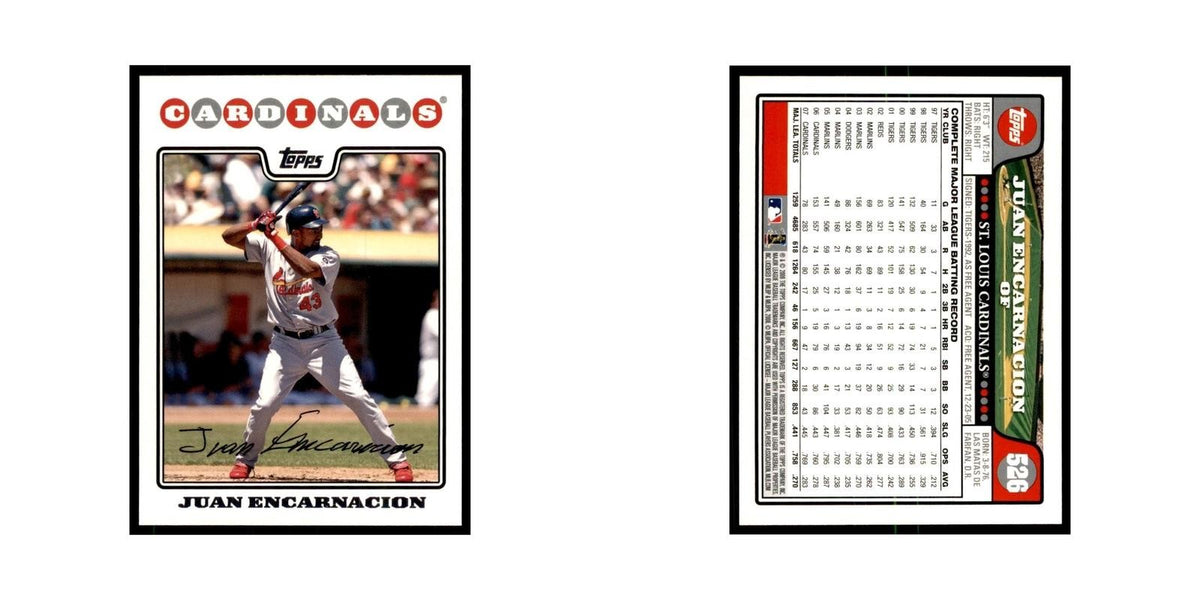 Juan Encarnacion 2008 Topps #526 Baseball Cards Baseball Card NM