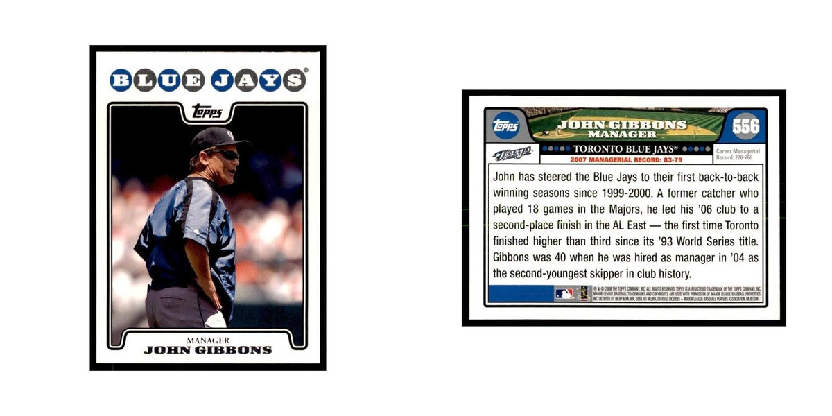 John Gibbons 2008 Topps #556 Baseball Cards Baseball Card NM