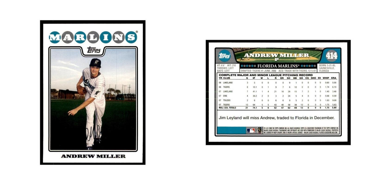Andrew Miller 2008 Topps #414 Baseball Cards Baseball Card NM