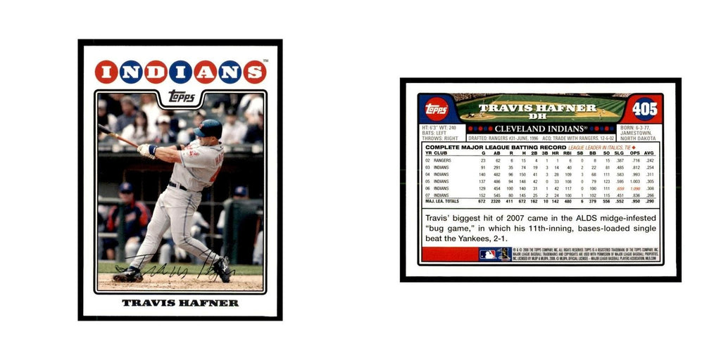 Travis Hafner 2008 Topps #405 Baseball Cards Baseball Card NM