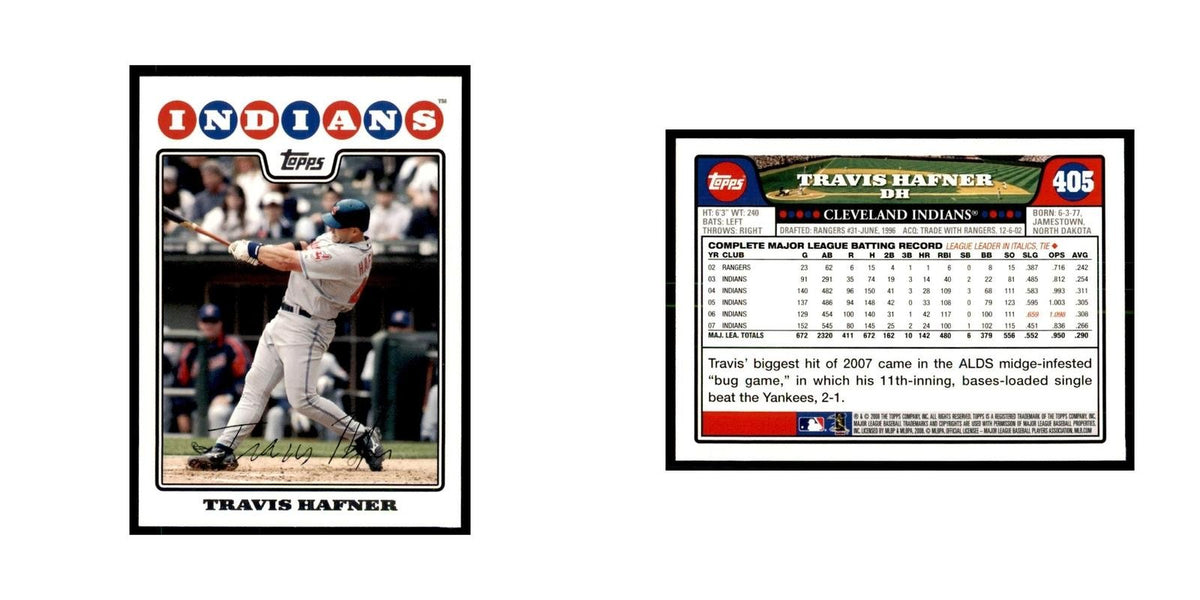Travis Hafner 2008 Topps #405 Baseball Cards Baseball Card NM