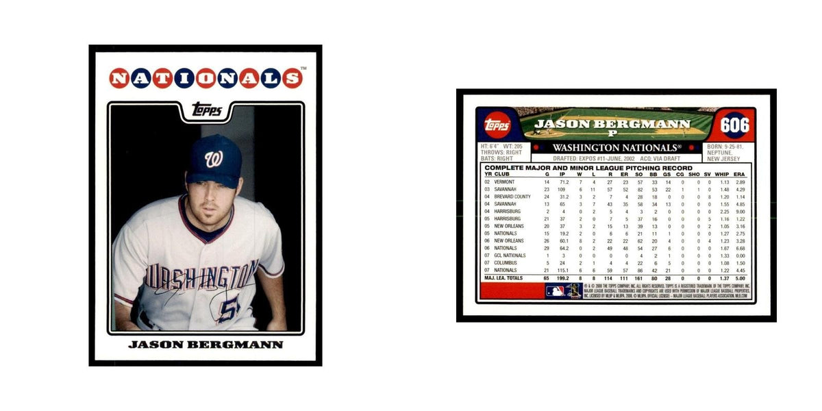 Jason Bergmann 2008 Topps #606 Baseball Cards Baseball Card NM