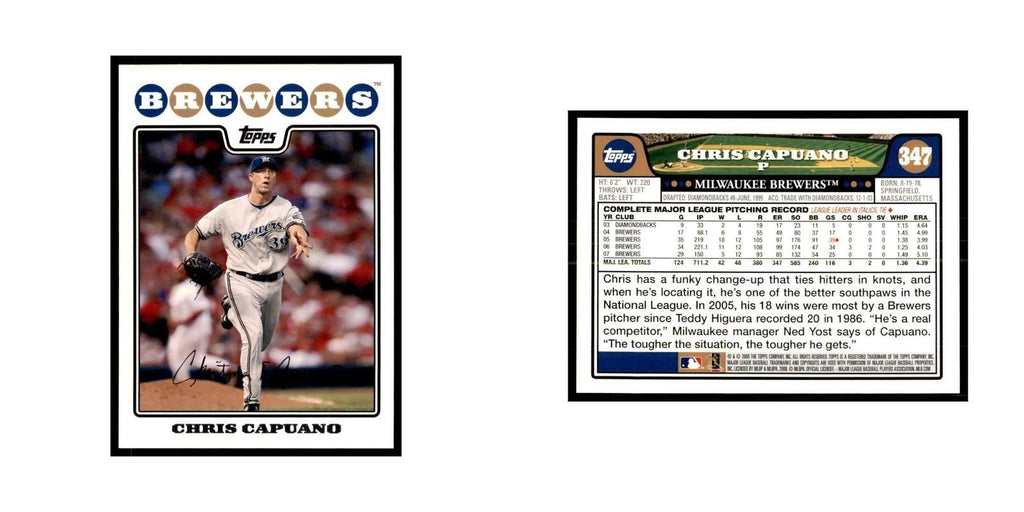 Chris Capuano 2008 Topps #347 Baseball Cards Baseball Card NM