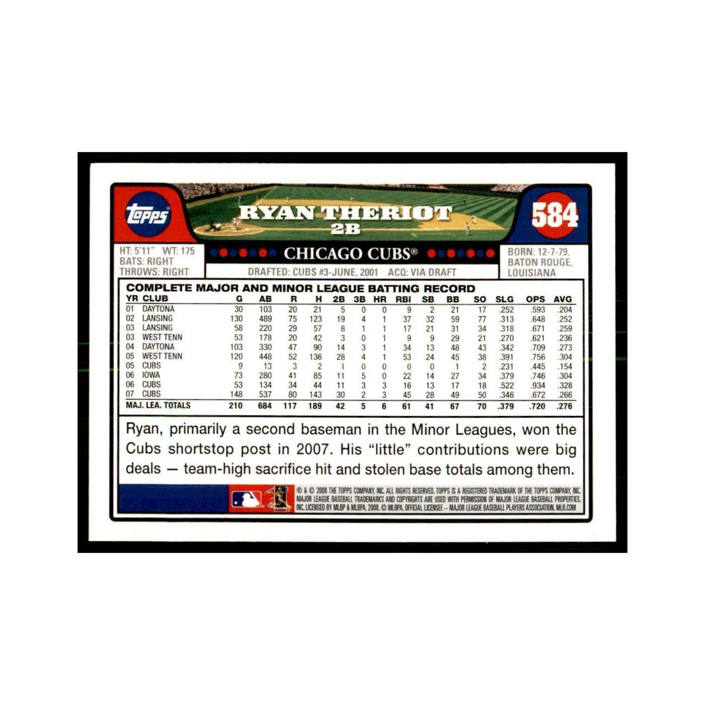 Ryan Theriot 2008 Topps #584 Baseball Cards Baseball Card NM