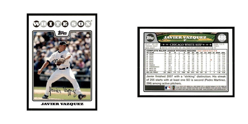 Javier Vazquez 2008 Topps #486 Baseball Cards Baseball Card NM