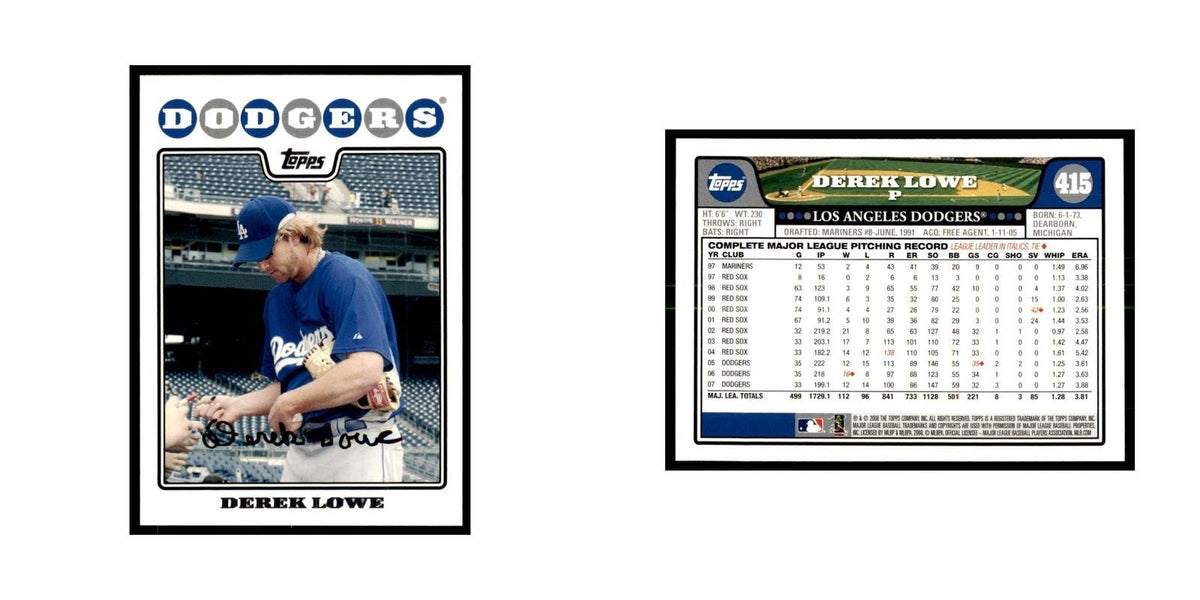 Derek Lowe 2008 Topps #415 Baseball Cards Baseball Card NM