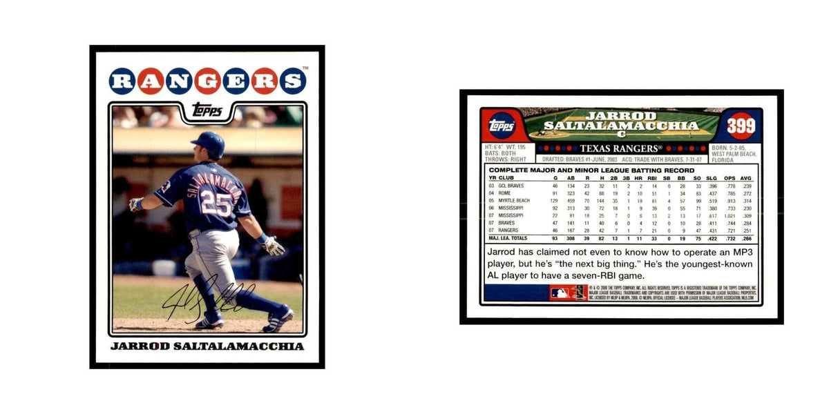 Jarrod Saltalamacchia 2008 Topps #399 Baseball Cards Baseball Card NM