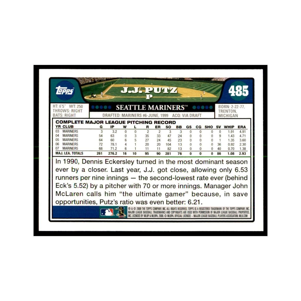 J.J. Putz 2008 Topps #485 Baseball Cards Baseball Card NM