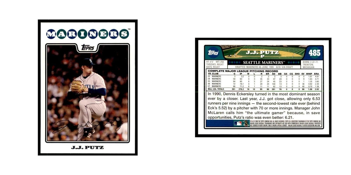 J.J. Putz 2008 Topps #485 Baseball Cards Baseball Card NM
