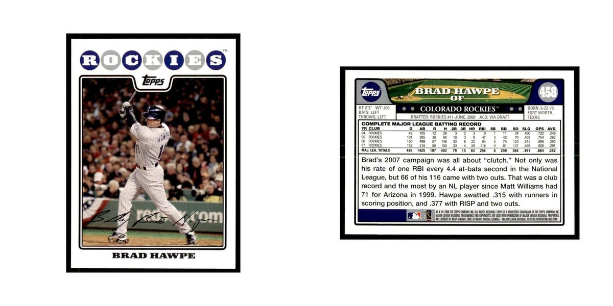 Brad Hawpe 2008 Topps #458 Baseball Cards Baseball Card NM