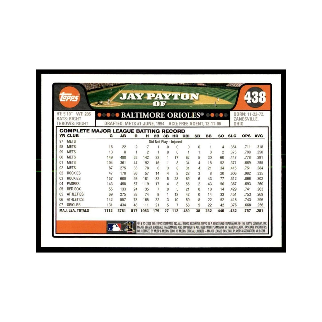 Jay Payton 2008 Topps #438 Baseball Cards Baseball Card NM