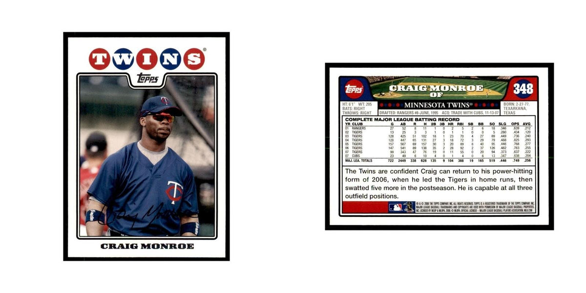 Craig Monroe 2008 Topps #348 Baseball Cards Baseball Card NM