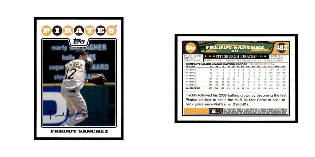 Freddy Sanchez 2008 Topps #462 Baseball Cards Baseball Card NM