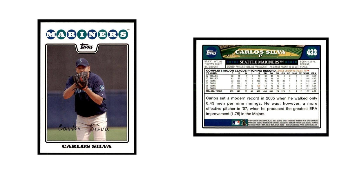 Carlos Silva 2008 Topps #433 Baseball Cards Baseball Card NM