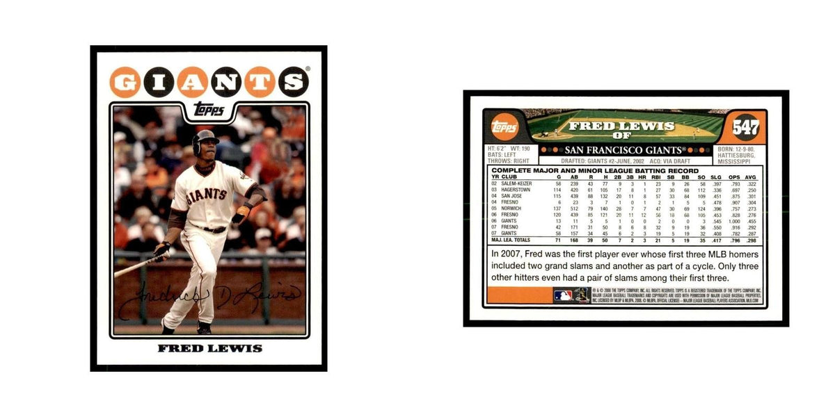 Fred Lewis 2008 Topps #547 Baseball Cards Baseball Card NM