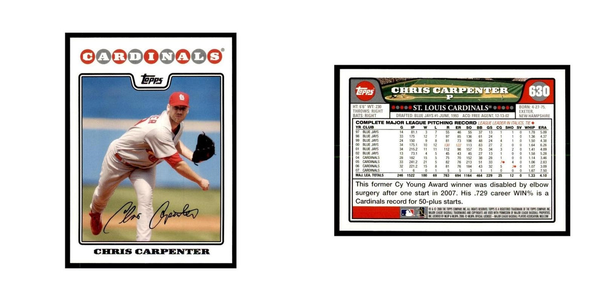 Chris Carpenter 2008 Topps #630 Baseball Cards Baseball Card NM