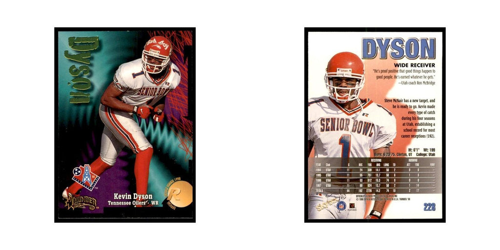Kevin Dyson Rookie 1998 SkyBox Thunder #228 Football Cards Football Card NM