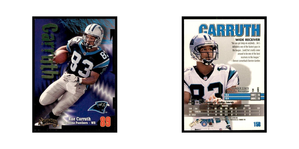 Rae Carruth 1998 SkyBox Thunder #156 Football Cards Football Card NM
