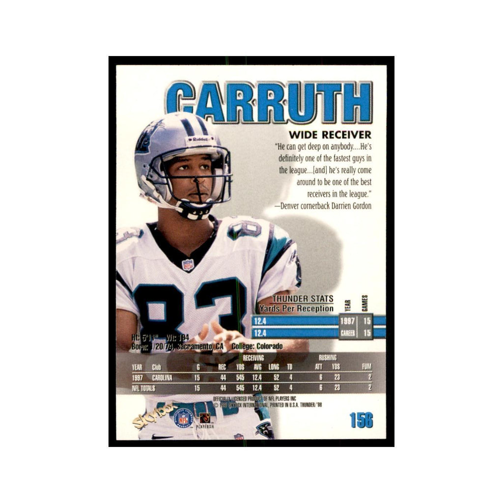 Rae Carruth 1998 SkyBox Thunder #156 Football Cards Football Card NM
