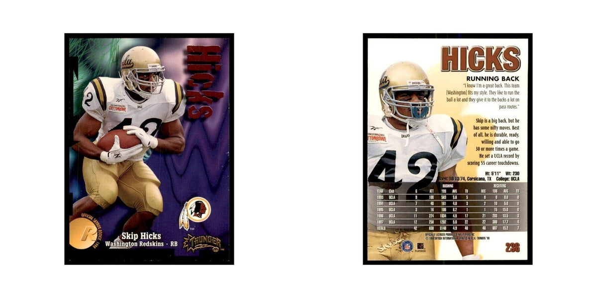 Skip Hicks Rookie 1998 SkyBox Thunder #236 Football Cards Football Card NM