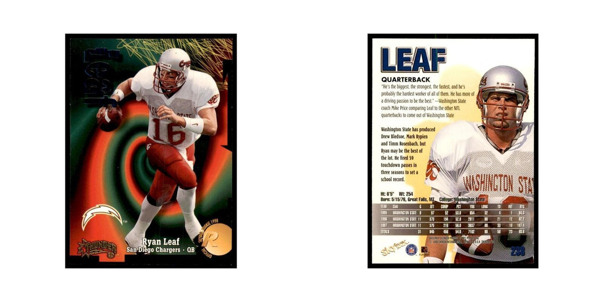 Ryan Leaf Rookie 1998 SkyBox Thunder #238 Football Cards Football Card NM