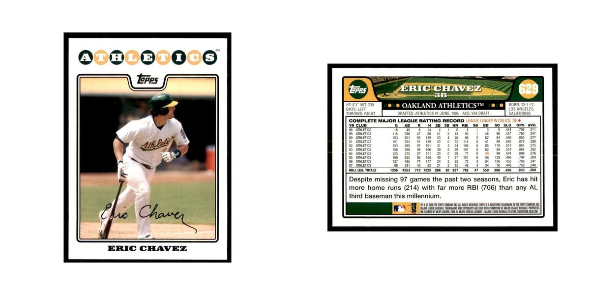 Eric Chavez 2008 Topps #629 Baseball Cards Baseball Card NM