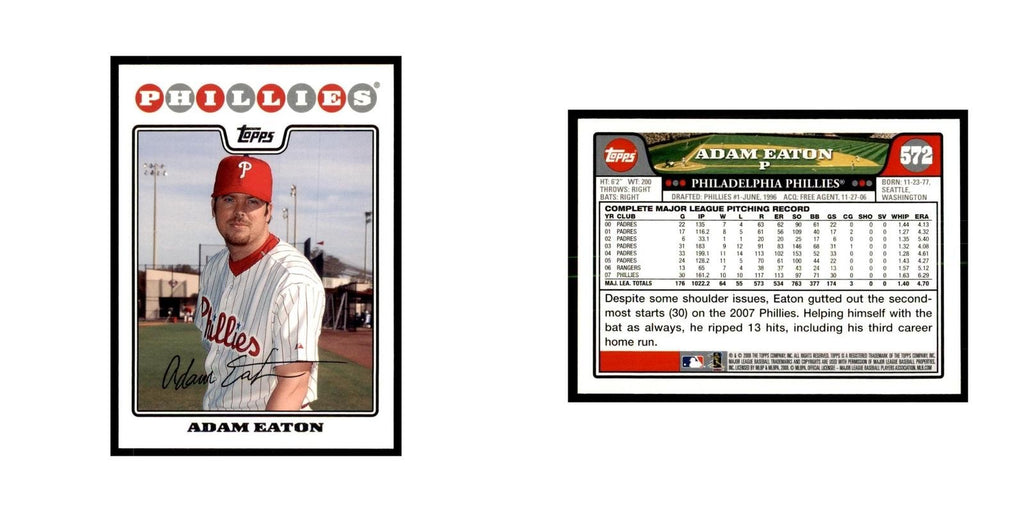 Adam Eaton 2008 Topps #572 Baseball Cards Baseball Card NM